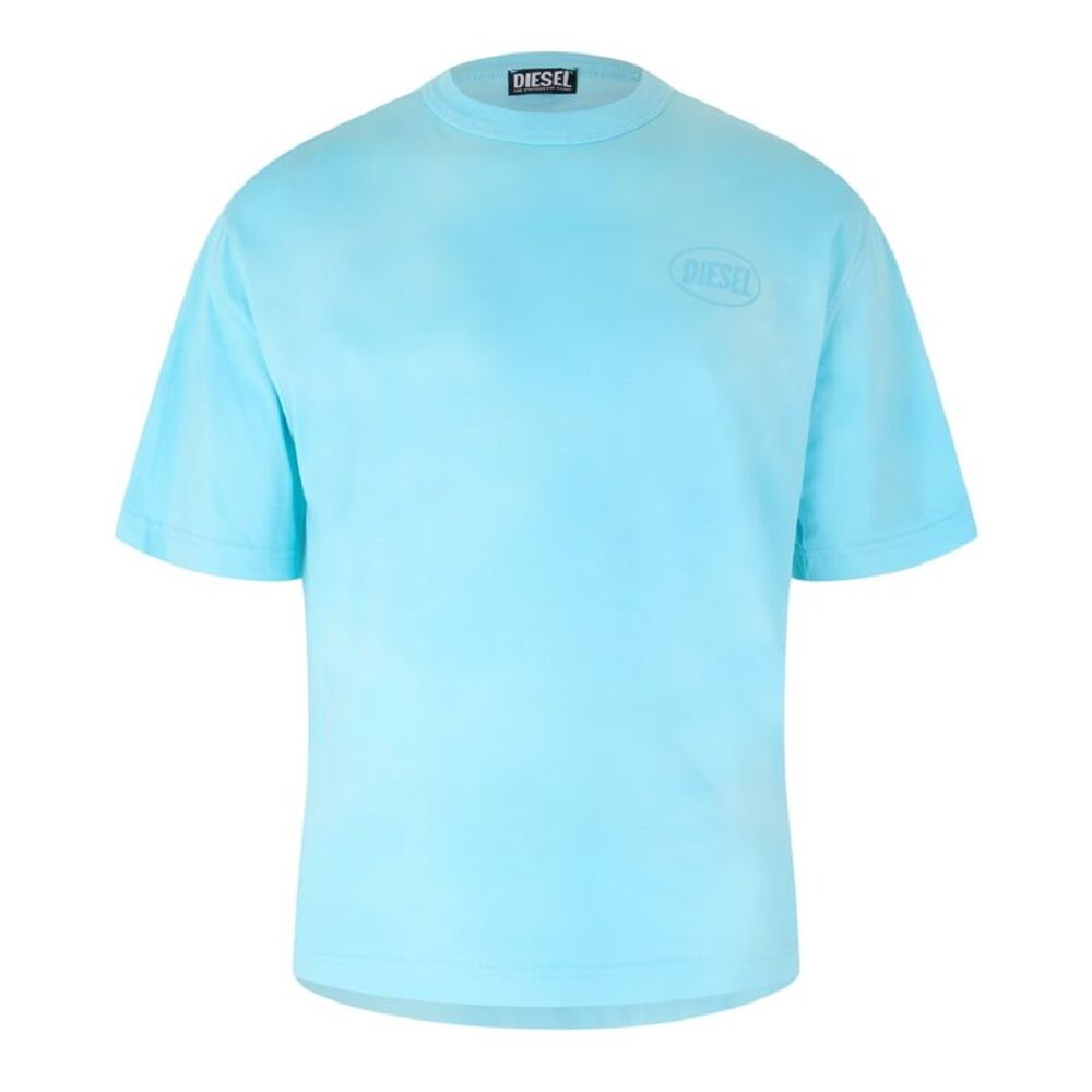 Diesel Mens Logo Washed T-Shirt / Blue